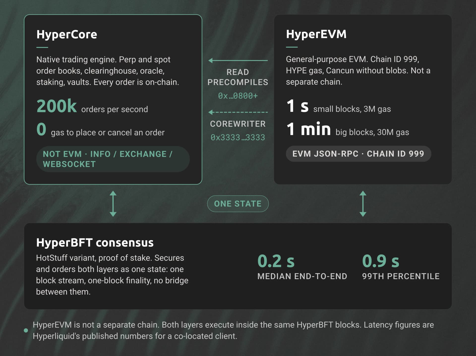 Hyperliquid execution layers above shared HyperBFT consensus